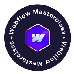 Badge with Flux Academy Webflow Masterclass Certificate